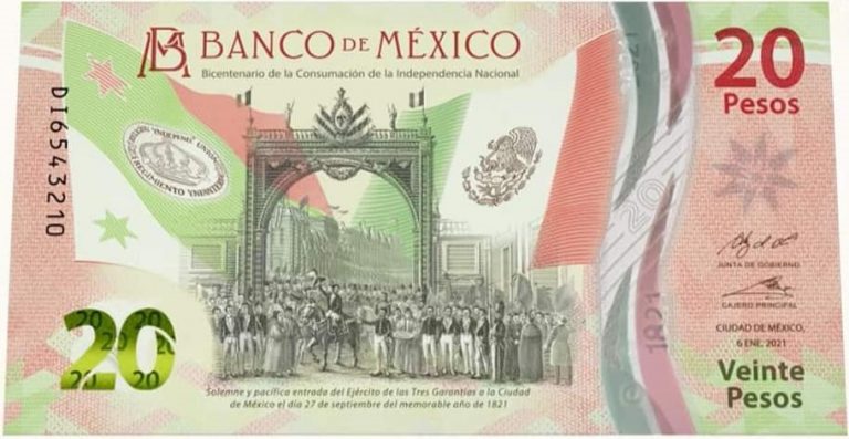 Bank of Mexico Circulates New 20-Peso Bill